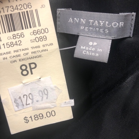 Ann Taylor Black Strapless Dress Size 8p Petite NWT - Picture 3 of 5
